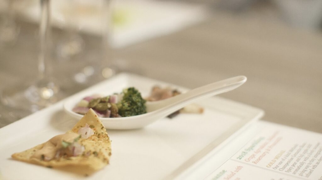 Elegant wine and food pairing at Acquiesce Winery in Lodi, celebrating Winery of the Year recognition