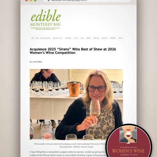 Edible Monterey Bay Blog Post Acquiesce "Sirens" Best of Show